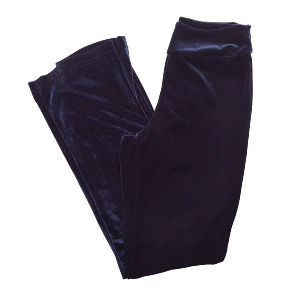 Fifilou Pants - Fifilou Vintage Y2K Navy Blue Velvet Pants S Flared High Rise Stretch Velourr